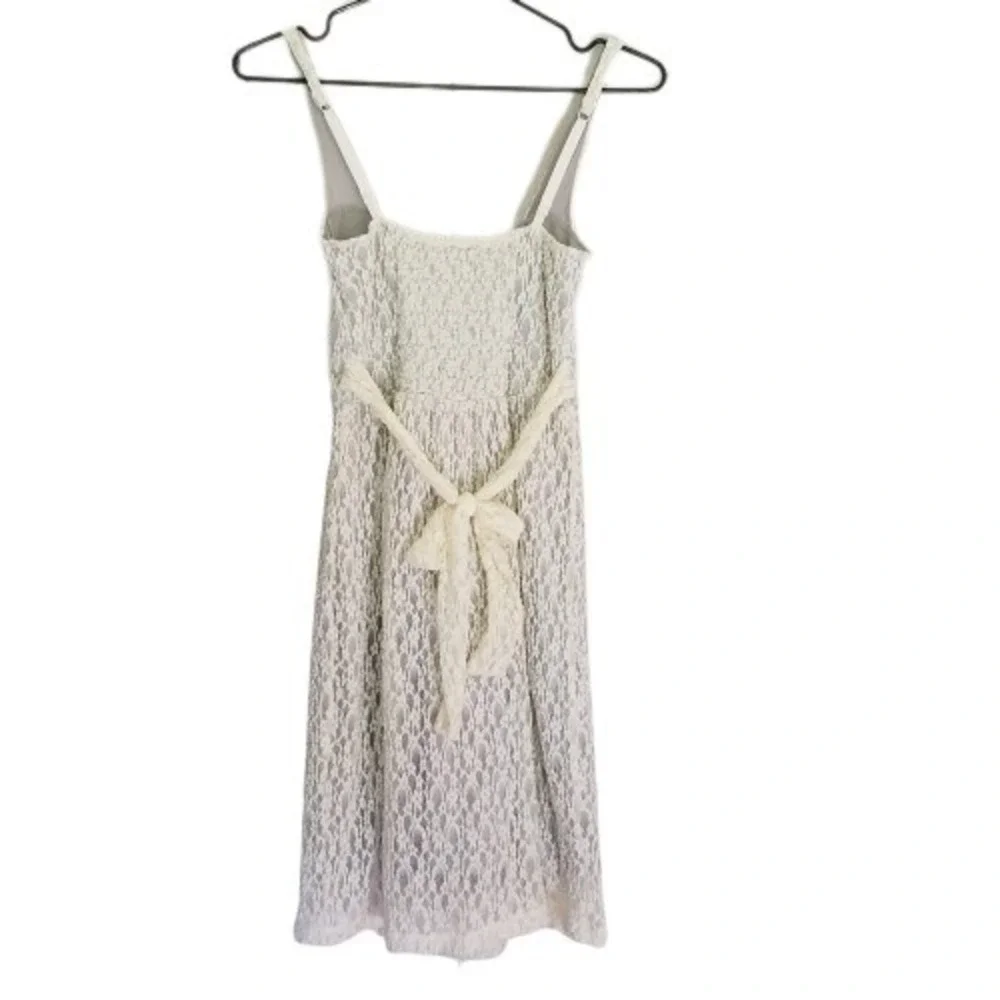 Free People Ivory Lace Lined Fairycore Mini Dress XS Coquette Balletcore Western